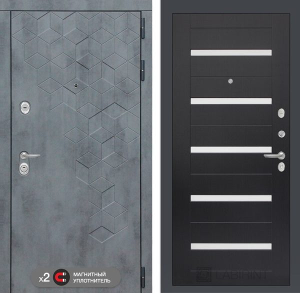 Входная дверь Бетон 01 — Венге, стекло белое